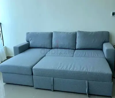 IKEA BÅRSJÖV - Light Grey Corner Sofa Bed with storage
