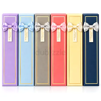 12 Long Bracelet and pendant Jewelry Gift Boxes with Ribbon (Assorted Colors)
