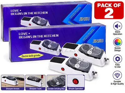 Jinjiu USB-A Powered Electric Knife Sharpener / Grinder - Pack of 2