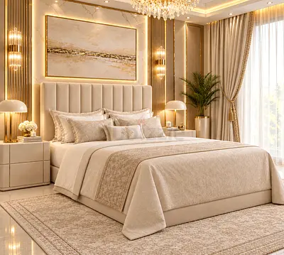 New Beige King Bed with Headboard including mattress storage bed and modern king size bed