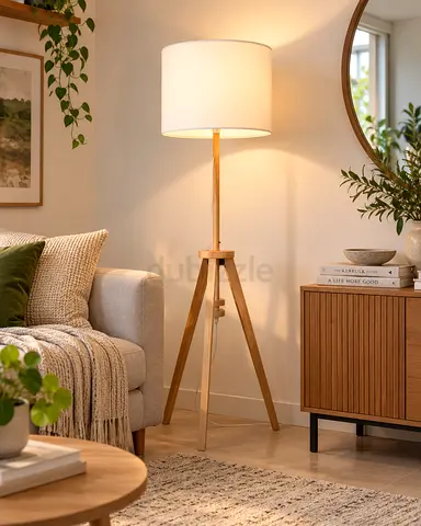 IKEA LAUTERS Floor Lamp | Solid Wood Tripod | Scandinavian Design