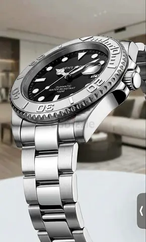 Stainless Steel Men's Automatic Dive Watch - Black Dial