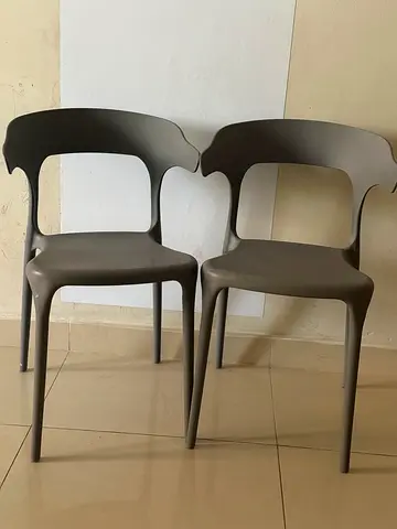 Set of 2 modern chairs - grey