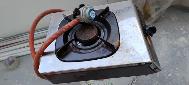 Stainless steel single-burner gas stove - used