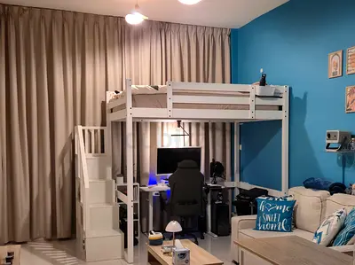 Custom 140 x 200cm Loft Bed with Storage Stairs