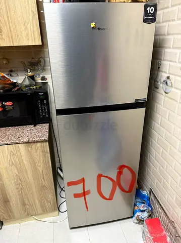 Hisense Inverter Top-Mount Freezer Refrigerator 418L, Silver Finish