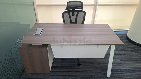 Used Executive Office Desk with Storage Pedestal and Ergonomic Chair