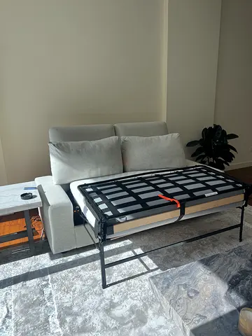 Light grey 2-seater sofa bed with pull-out mattress good condition vimle
