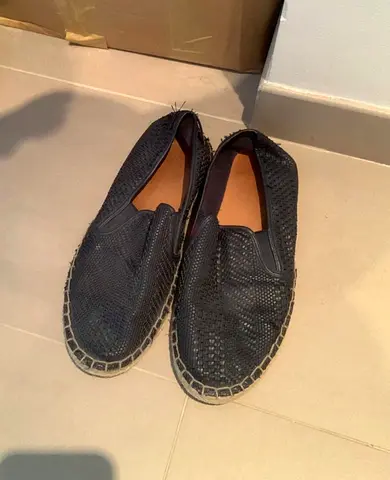 Massimo Dutti black woven slip-on espadrilles, size 40 EU