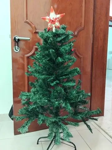 Pre-owned 4ft Artificial Christmas Tree with Star Topper and decoration