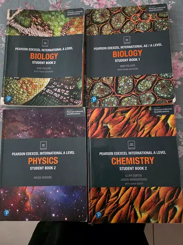 Pearson International A-Level Biology, Chemistry, Physics student books (set of 4)