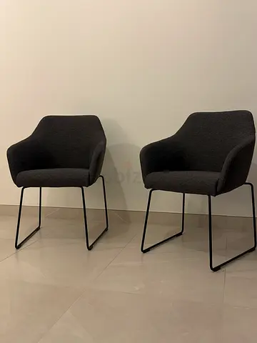 Set of 4 Dark Grey Upholstered Dining/Accent Chairs - very comfy