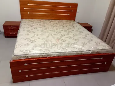 Original Solid MDF Wood King Siz Bed With Mattress Available