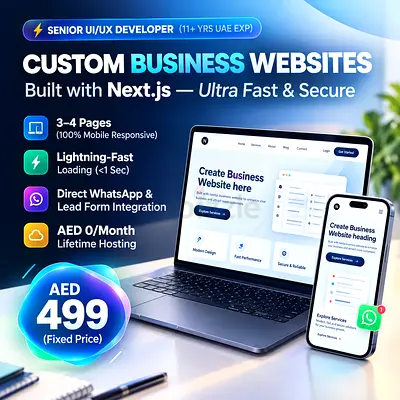 Custom Website Design & Development — AED 499 (3–5 Pages)