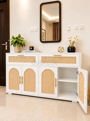 Rattan console cabinet
