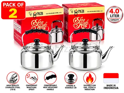 4L Stainless Steel Tea Kettle – 18/8 Stainless Steel - Pack of 2