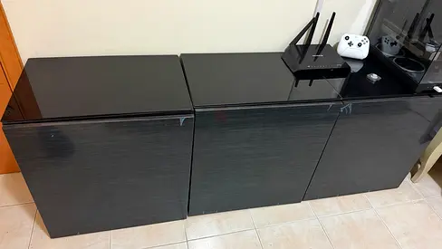 Black High Gloss TV Cabinet / Entertainment Unit with Storage