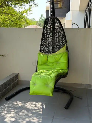 Outdoor swing Chair with Stand and Cushions