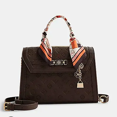 River Island Brown Medium Scarf Embossed Tote Bag