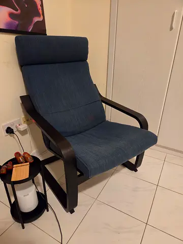 IKEA EASY CHAIR WITH BLUE CUSHION
