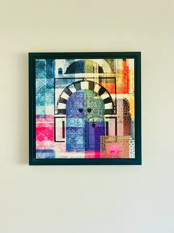 Framed Colorful Moroccan Archway Wall Art