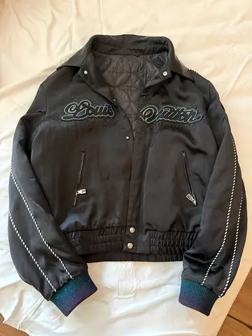 Black satin varsity bomber jacket - medium Louis Vuitton