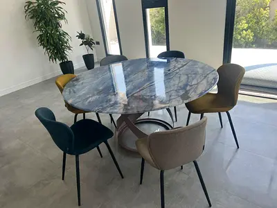 High quality round pure marble dining table