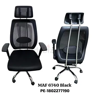 Ergonomic Black Mesh Office Chair with Headrest