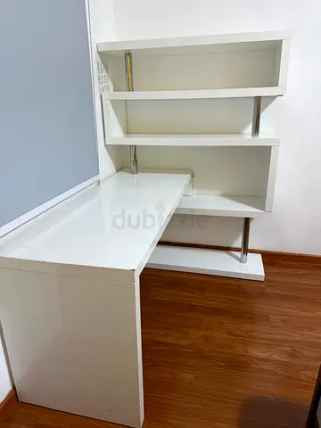Modular desk with shelving