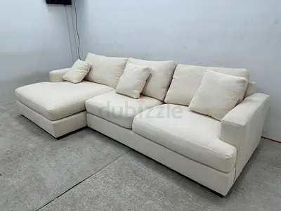 Pottery barn beige color lshape sofa