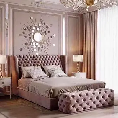 Rose Pink Chesterfield Velvet Tufted Wingback Bed