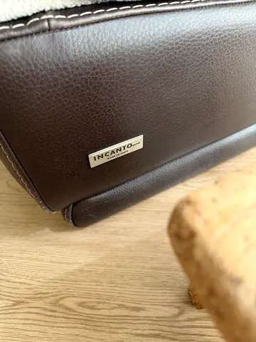 Brown leather / boucle wrapped fabric - Incanto