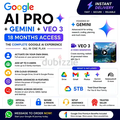 ✨ Google AI Pro 18 Months | Gemini & Veo 3 ✅ Own Email + 5TB Storage