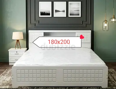 Brand New White Wood King Size Bed With Medicle Mattress