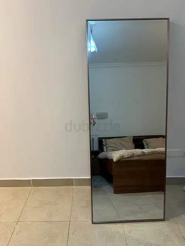 Full-length Wall Mirror with Slim Wooden Frame - Good Condition