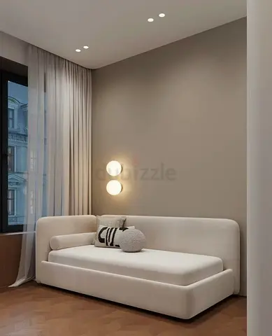 Minimalist White Upholstered Sofa Daybed - Like New