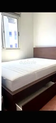 IKEA MALM Bed 140x200 + HOVAG Mattress + 4 Storage +1 night stands + 4 storage Drawers - 590 ONLY`