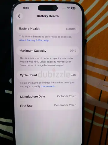 iPhone 17 Pro Max - 256GB, Excellent Battery Health (97%)