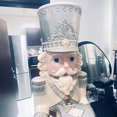 Decorative Large Nutcracker Statue - Cream/Beige