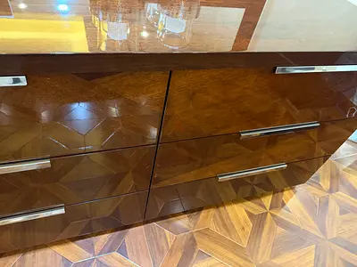 Italian Wooden Bed Headboard with High-Gloss Finish - Excellent Condition