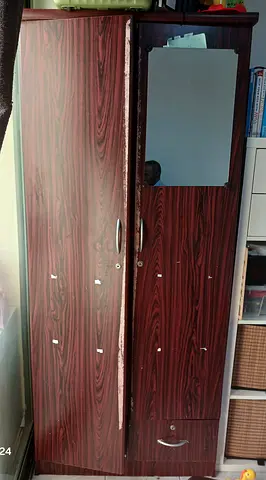 Wooden Wardrobe with Mirror – 2 door