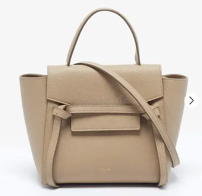Celine Belt Nano Beige Leather Top Handle Bag