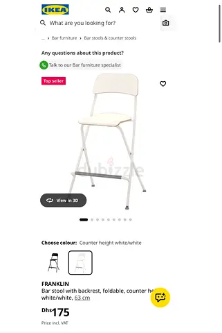 IKEA FRANKLIN foldable bar stool Only one have