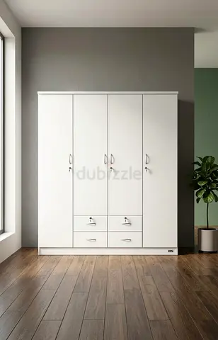 White 4-Door Wardrobe with Drawers - brand new