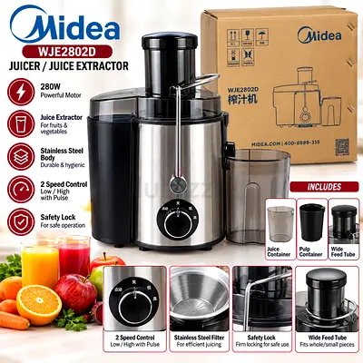 Midea WJE2802D 280W Juice Extractor – 0.45L