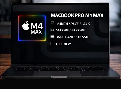 MacBook Pro 16" M4 Max - 36GB RAM, 1TB SSD, Space Black (Like New)