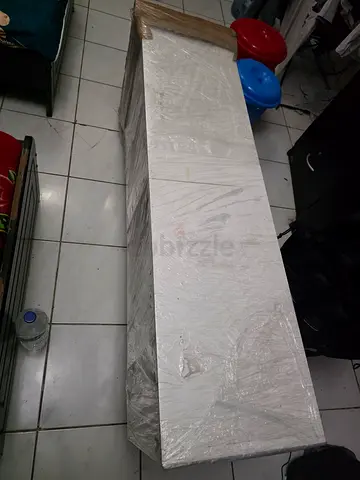 Long white wooden TV unit / low cabinet - wrapped, good condition