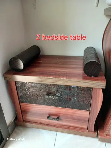 Set of 2 Matching Wooden Bedside Tables –each have 2 drawers(65 aed for 1)