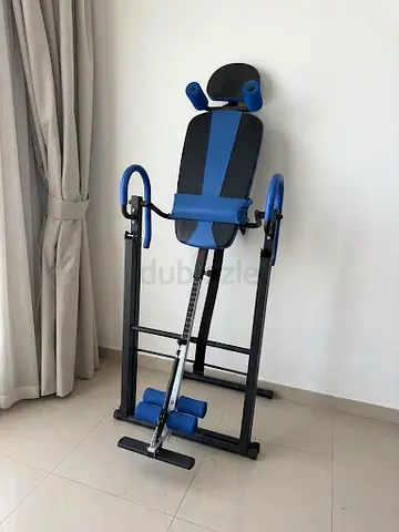 Inversion Therapy Table / Back Stretcher with Adjustable Height (Blue & Black)