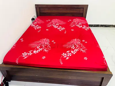 wooden bed with mattress - good condition